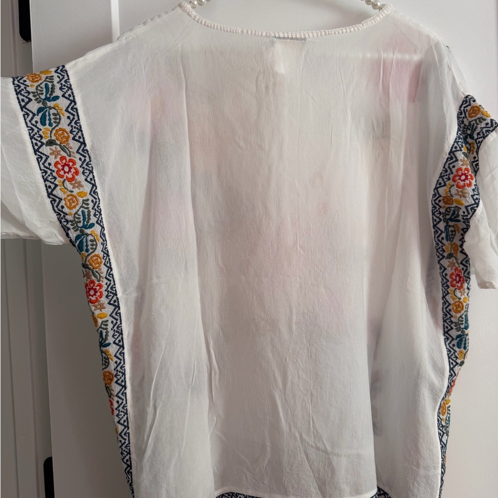 Johnny Was Mariafe Multicolor Floral Embroidered Blouse - Picture 6 of 11
